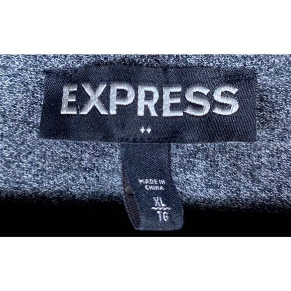 Express Shirt Size XL Mens Polo Heathered Gray Knit Black Golf - Picture 4 of 5